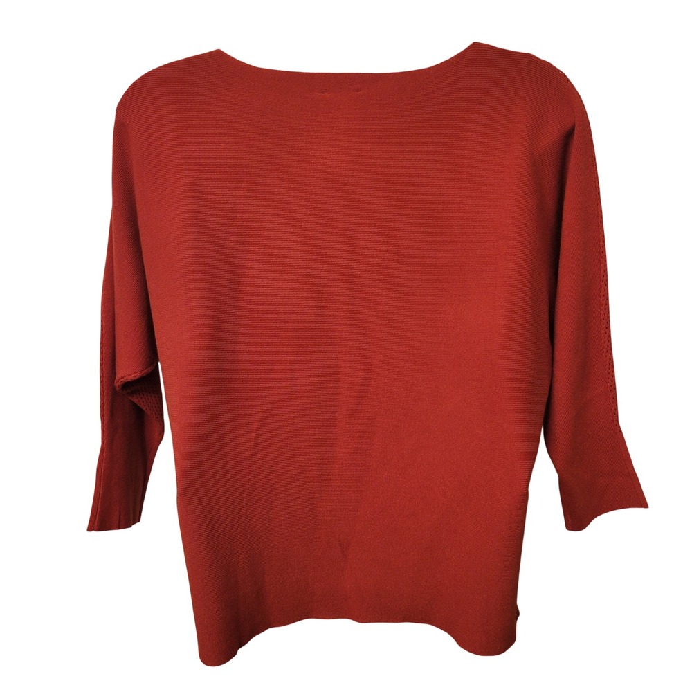 Vila Milano Orange Knit Sweater Batwing Dolman Sleeve Sweater Top XL Earthy - Picture 2 of 7
